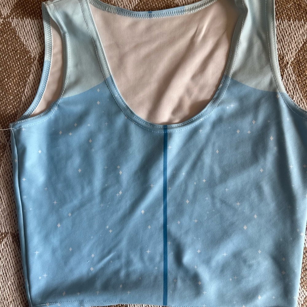 DISNEY CINDERELLA Light Blue Starry Tank Top CROP